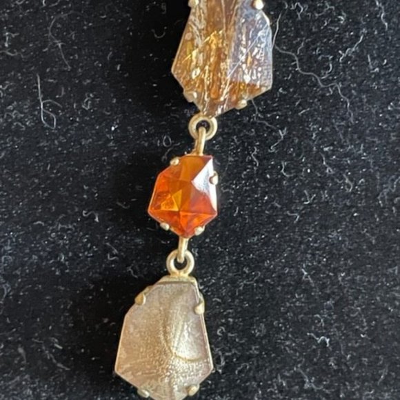 GUBO Metallic Hand-Blown Glass Fused w/ Fine Gold, Brass Chain in 22Kt Finish - Picture 2 of 10